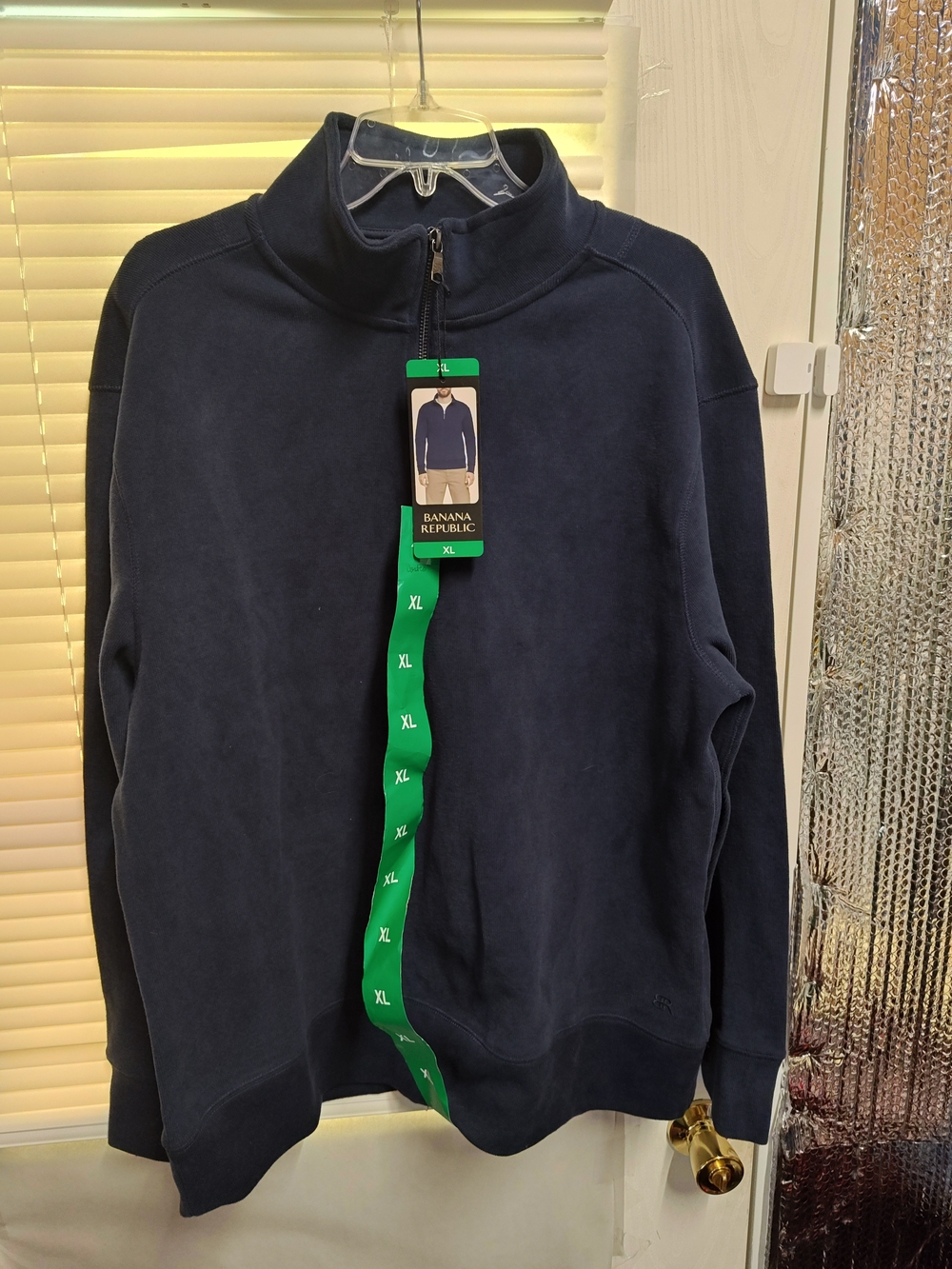 Banana Republic Navy Blue Quarter-Zip Sweater